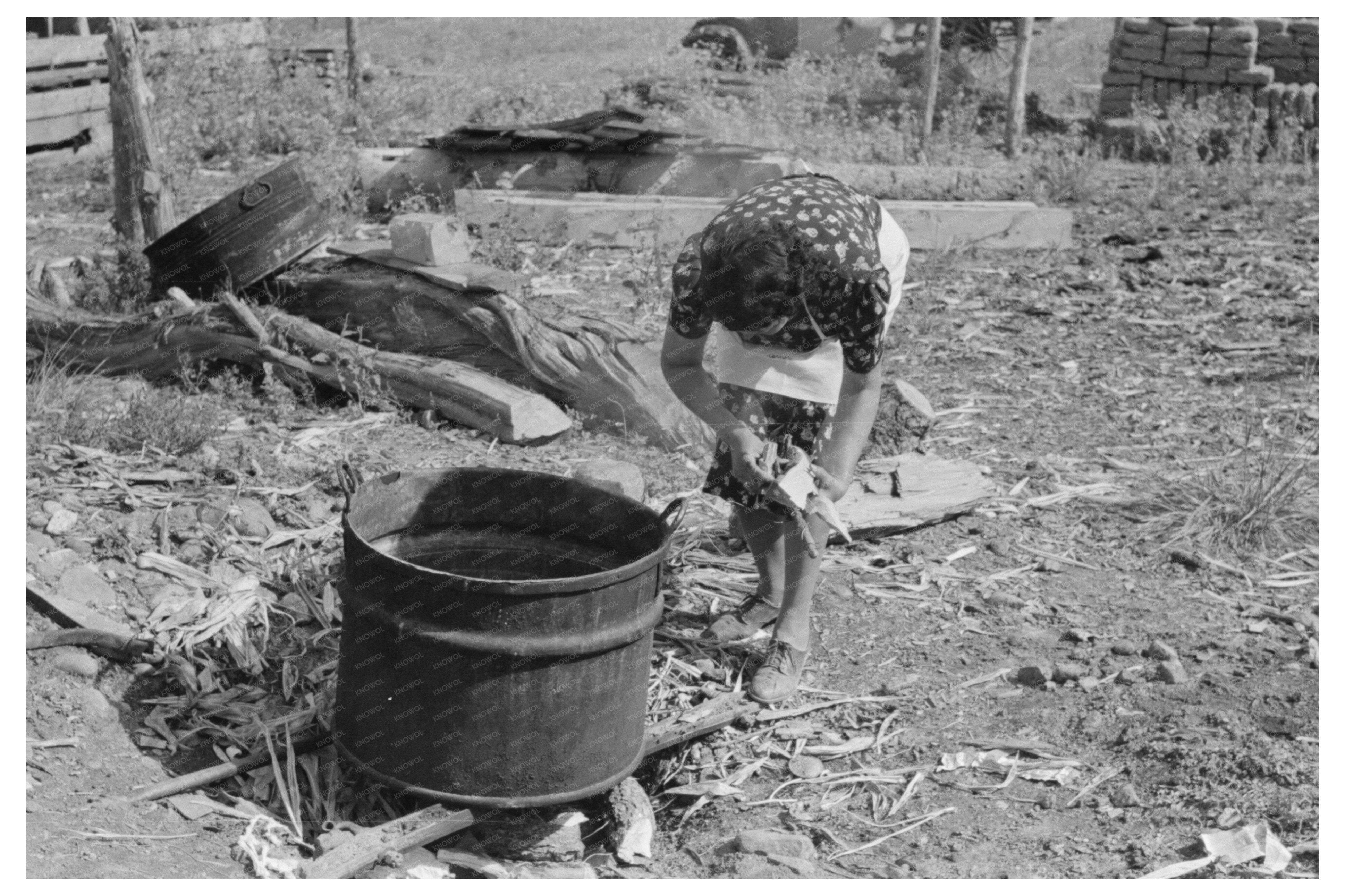 Ofelia Sandoval at Soap Kettle Taos County 1939