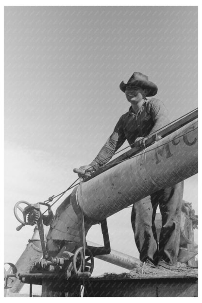 Threshing Wheat in Taos County New Mexico 1939