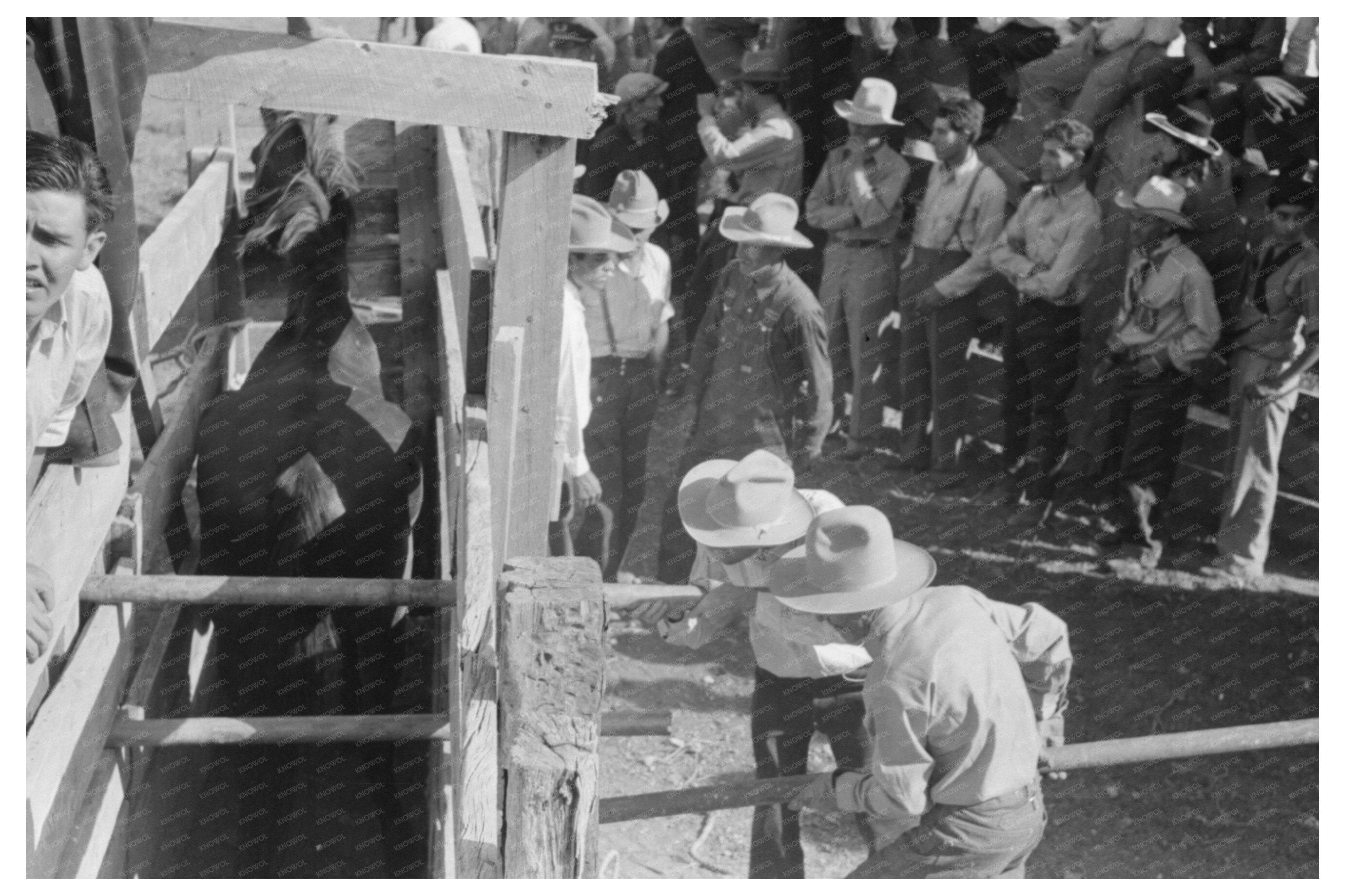 Rodeo Scene in Wagon Mound New Mexico 1939