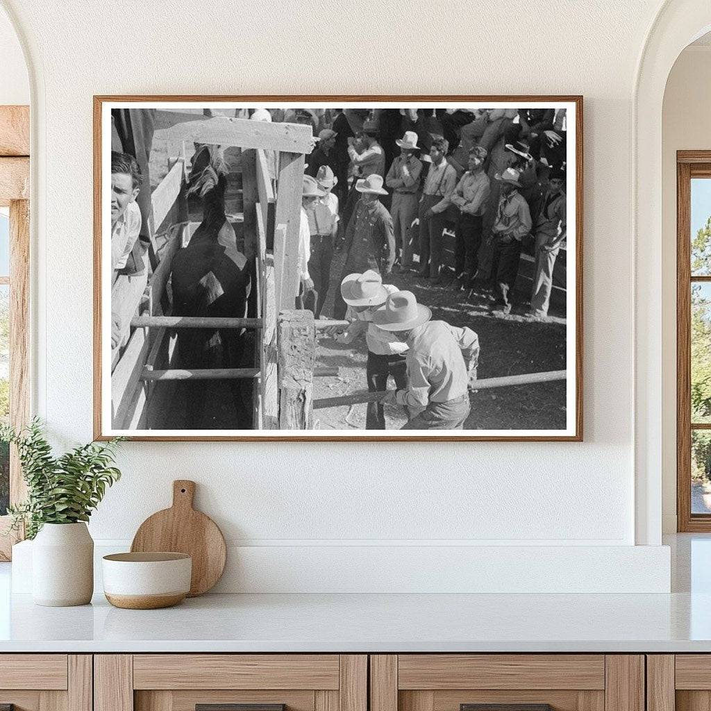 Rodeo Scene in Wagon Mound New Mexico 1939