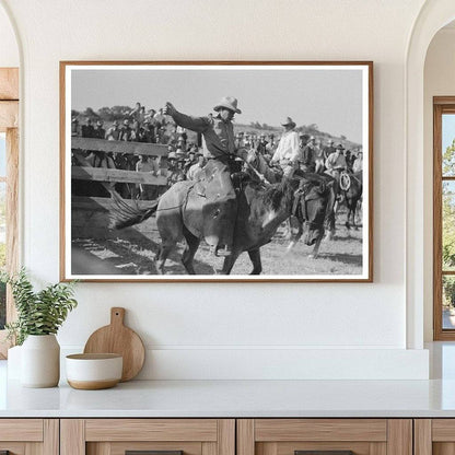 Cowboy at Bean Day Rodeo Wagon Mound New Mexico 1939