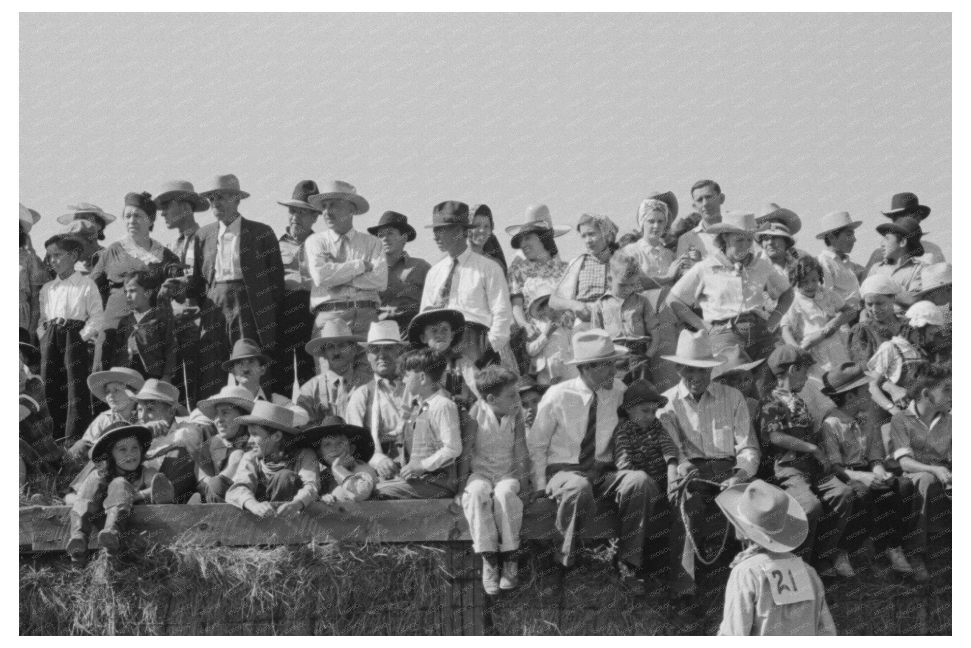 Bean Day Rodeo Spectators in Wagon Mound New Mexico 1939