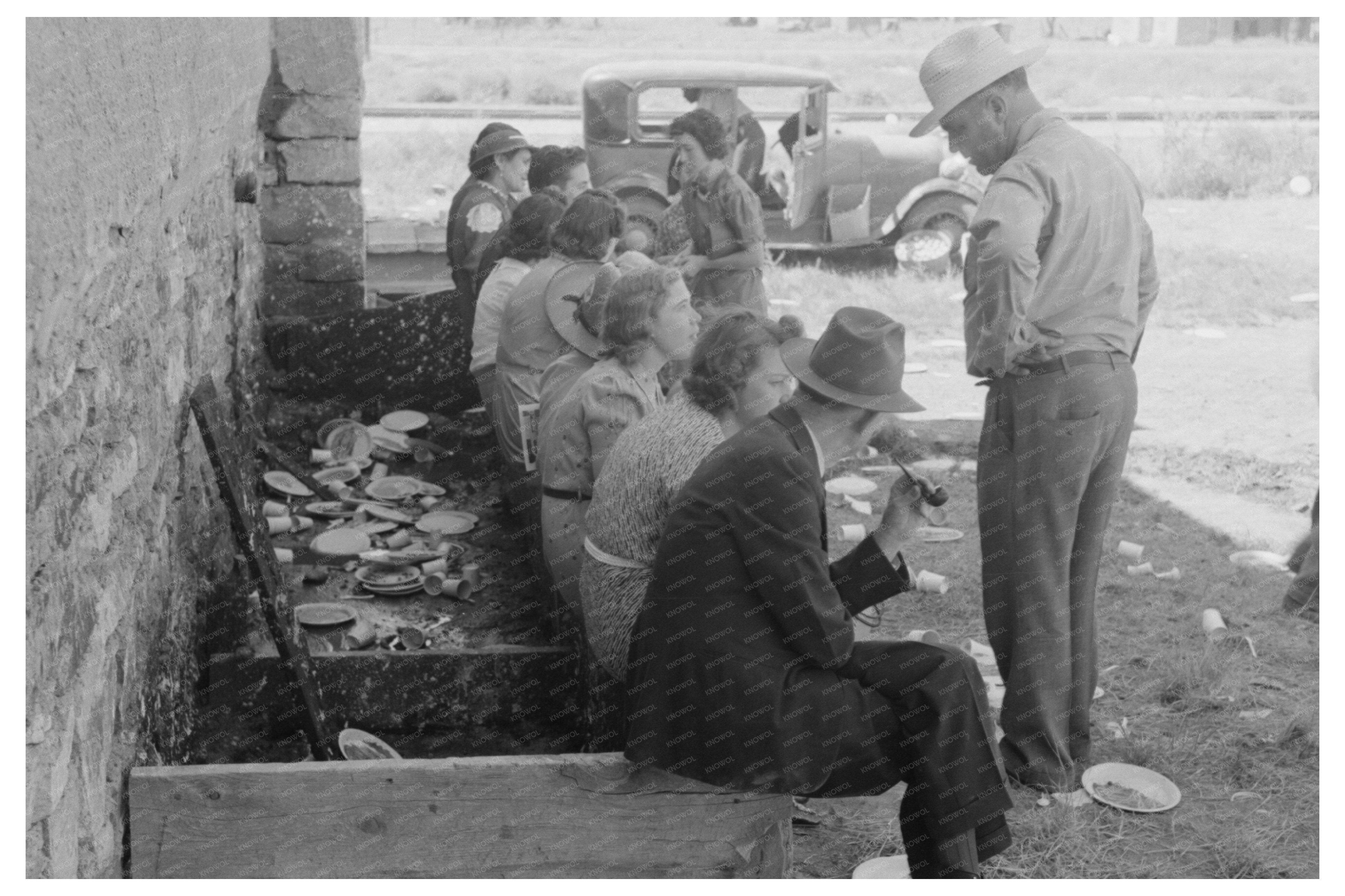 Bean Day Festival Scene Wagon Mound New Mexico 1939