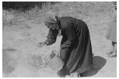 Hot Coals Sprinkling for Bread Baking Taos County 1939