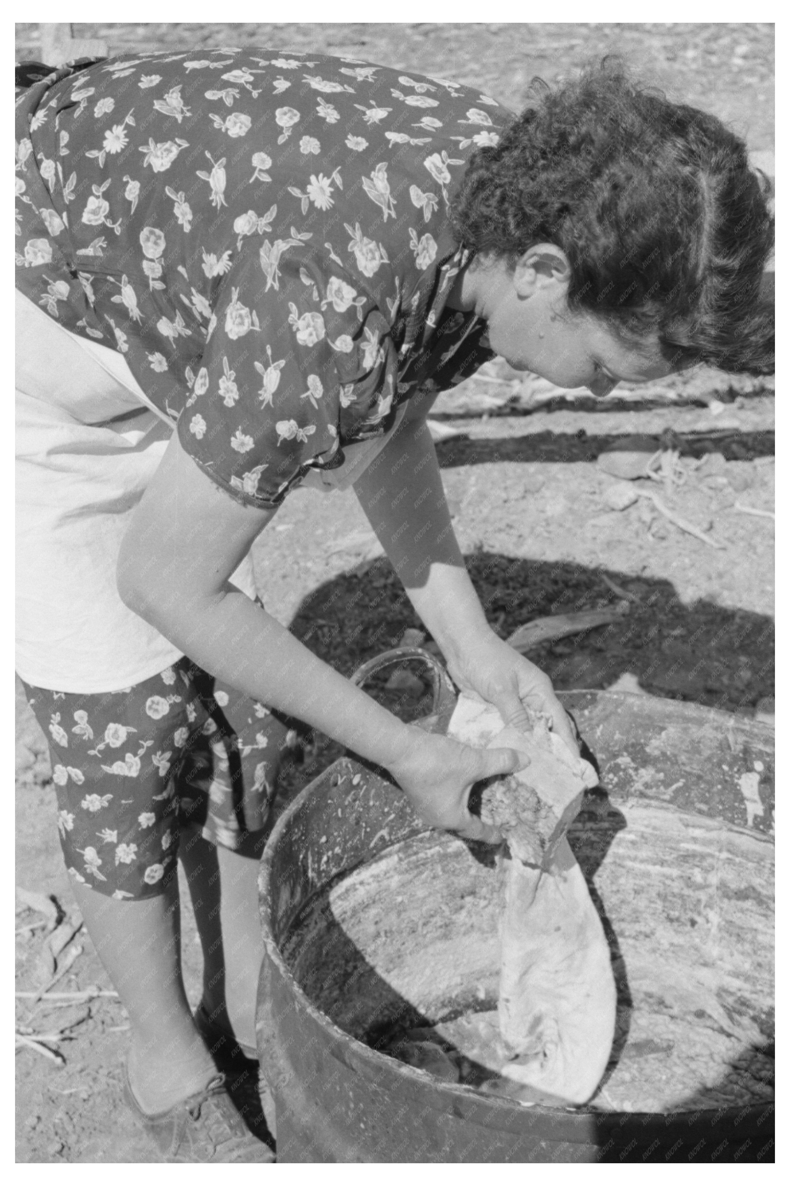 Ofelia Sandoval Cleaning Soap in Taos County 1939