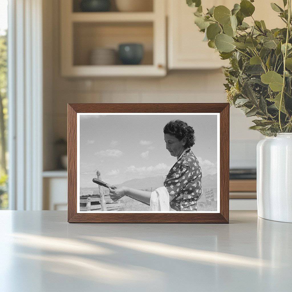 Ofelia Sandoval Testing Soap in Taos County 1939