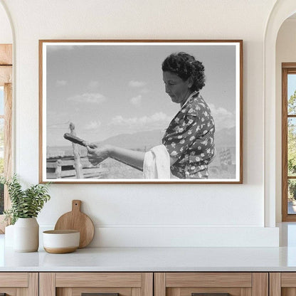 Ofelia Sandoval Testing Soap in Taos County 1939