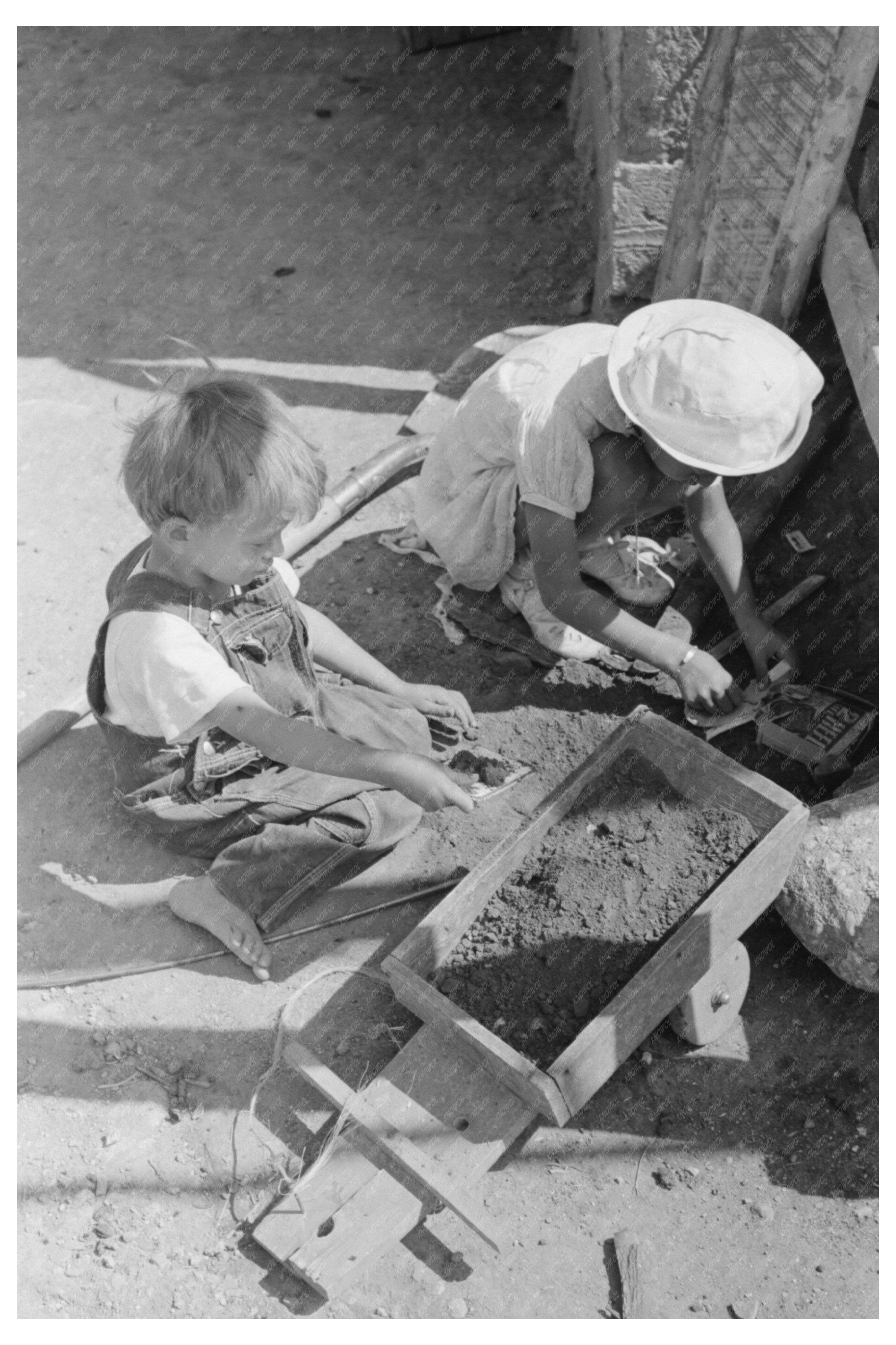 Spanish-American Farm Children Playing Taos County 1939