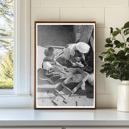 Spanish-American Farm Children Playing Taos County 1939