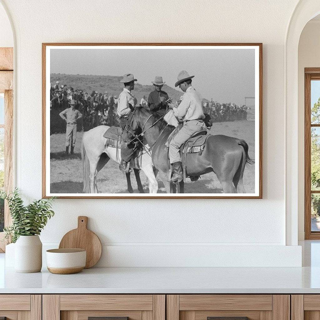 Judges at Bean Day Rodeo Wagon Mound New Mexico 1939