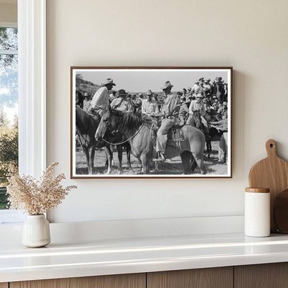 Cowboys Conversing at Bean Day Rodeo 1939 Wagon Mound NM