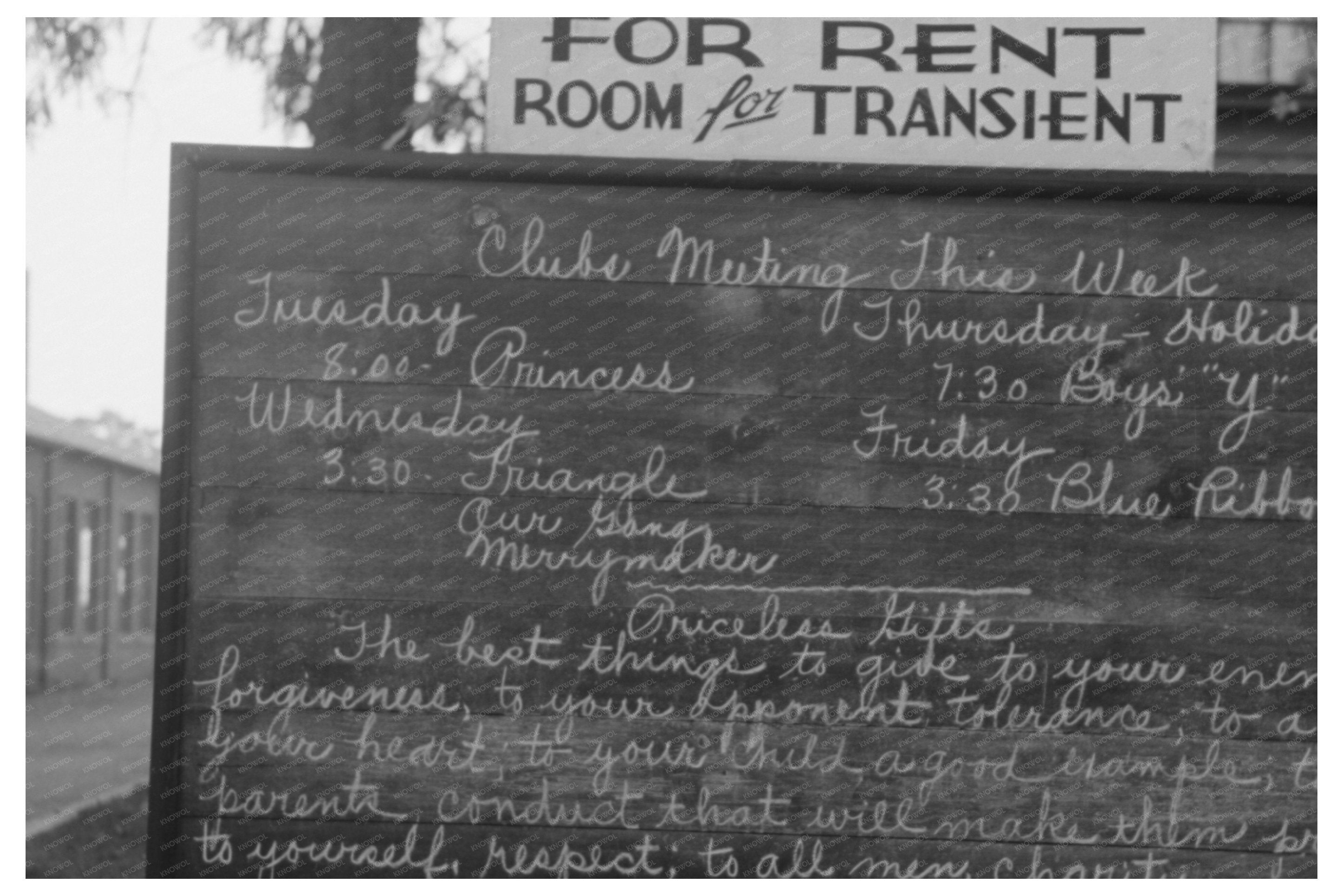 Community Bulletin Board in Newton New Jersey 1939