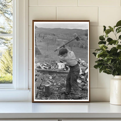 Vermont Farm Wood Splitting October 1939