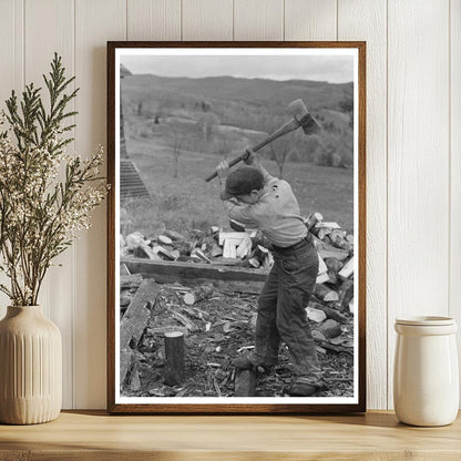 Vermont Farm Wood Splitting October 1939