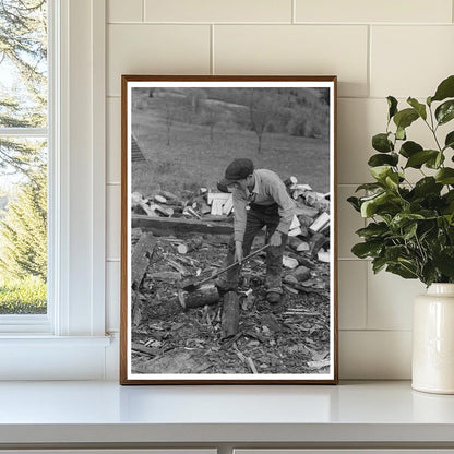 Wood Splitting on Vermont Farm October 1939