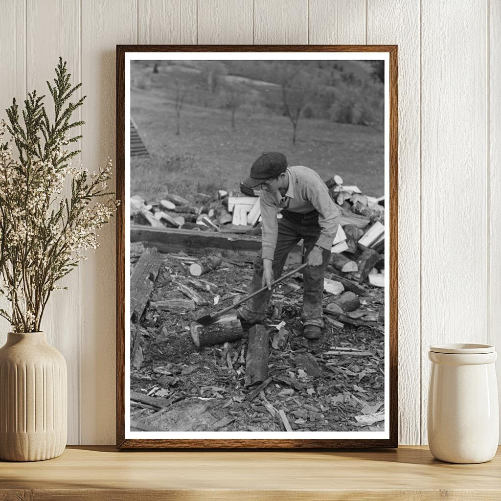 Wood Splitting on Vermont Farm October 1939