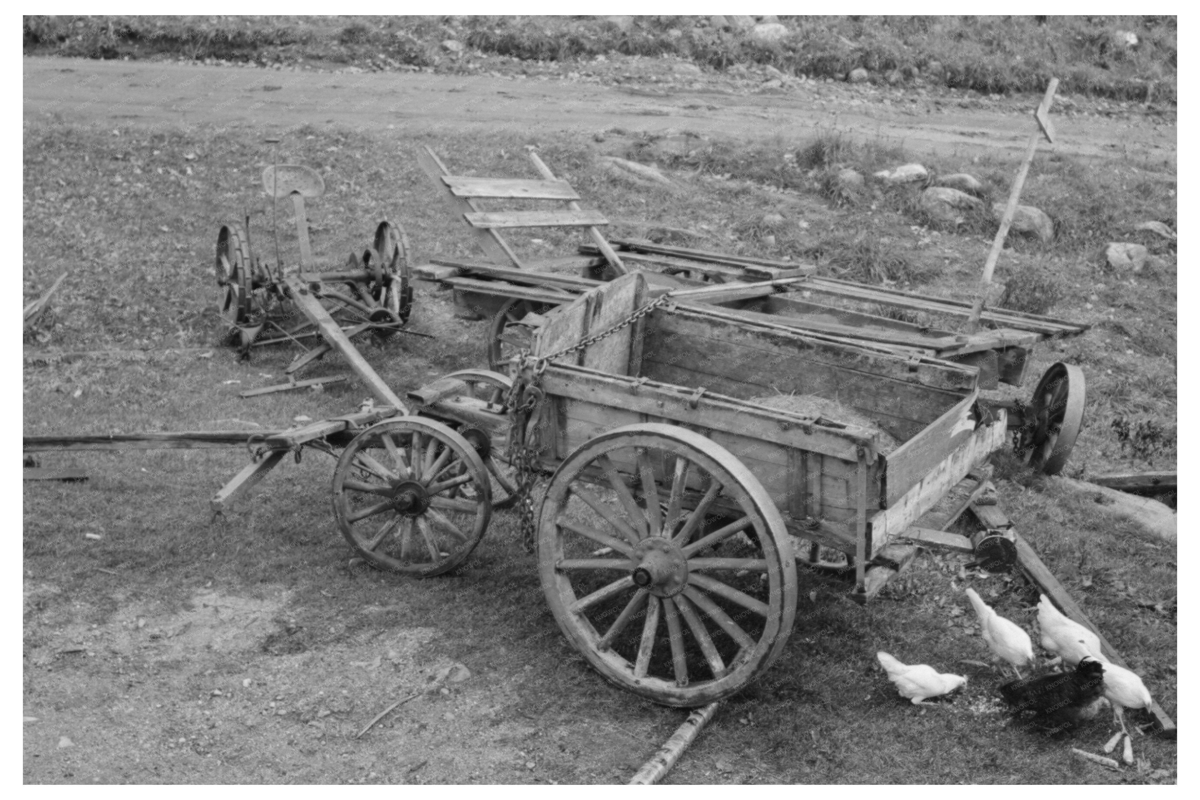 Farm Equipment and Wagon in Bradford Vermont 1939