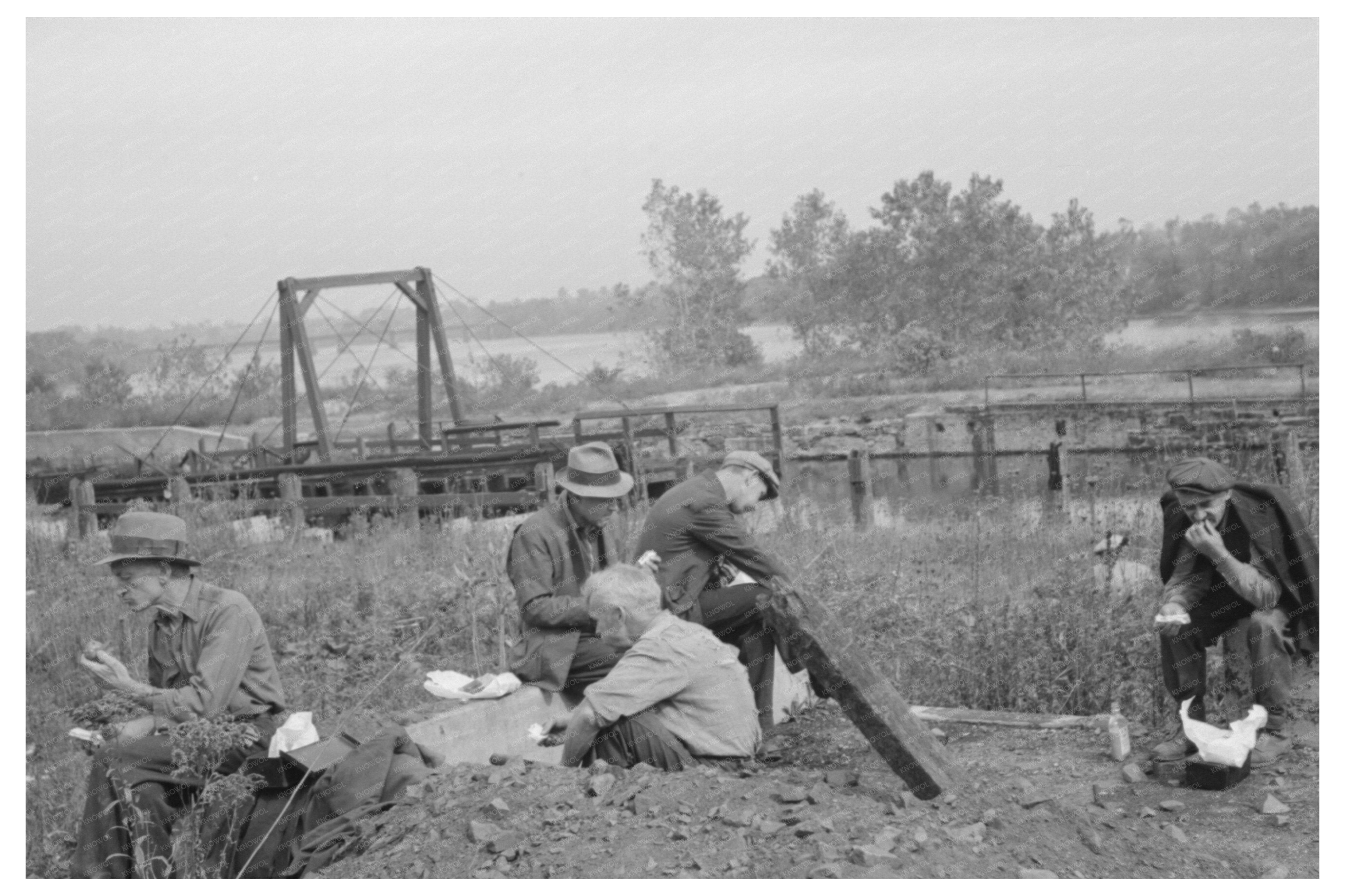 Railroad Workers Lunch Break Windsor Locks 1939 Photo