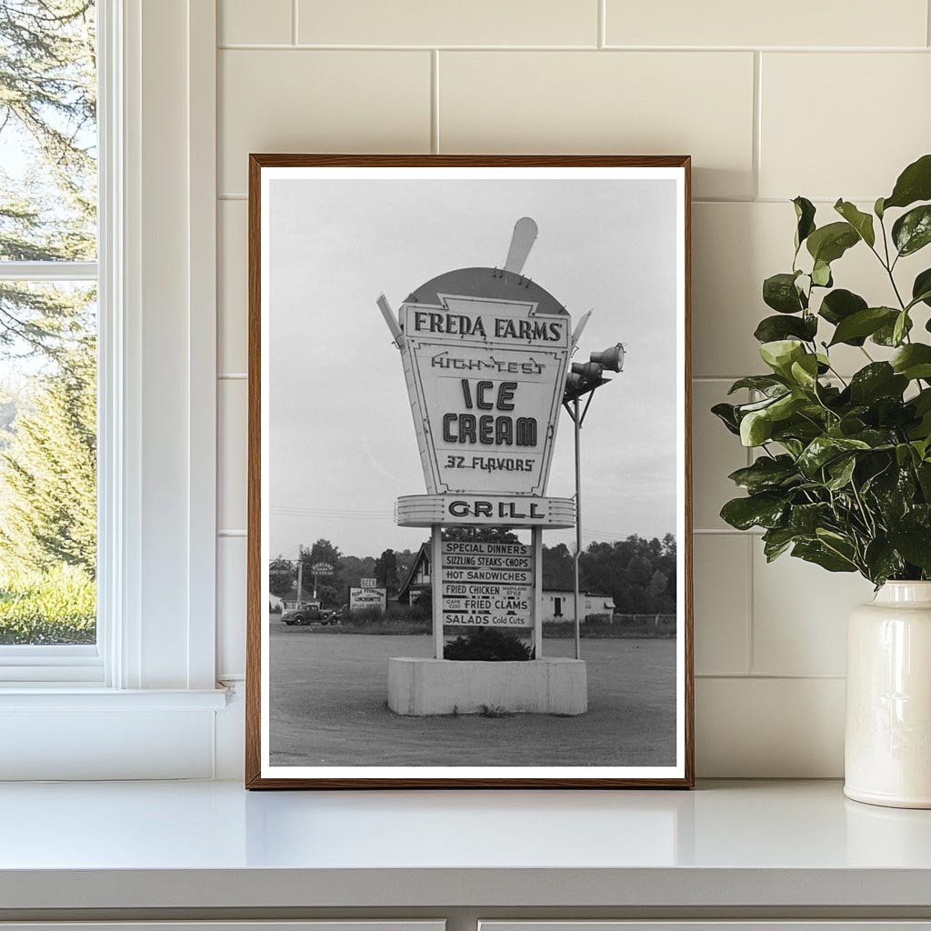 Ice Cream Advertising Display near Berlin Connecticut 1939