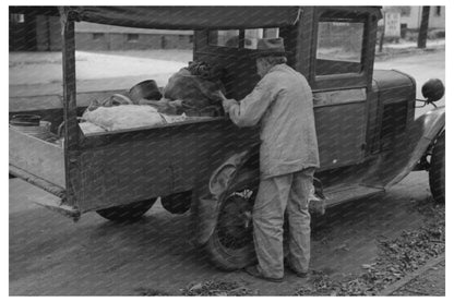 Vintage Fruit Vendor in Meriden Connecticut October 1939