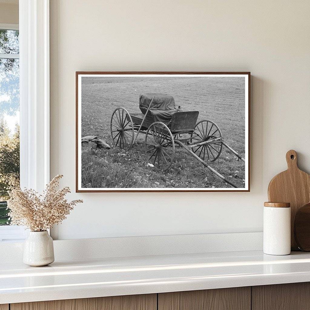 Horse-Drawn Buggy and Pitchfork on Massachusetts Farm 1939