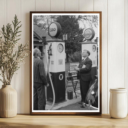 Vintage Filling Station near Northampton Massachusetts 1939