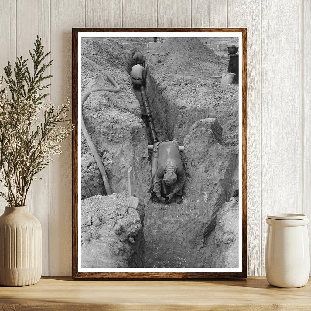 Workers Laying Sewer Pipe in Sinton Texas 1939