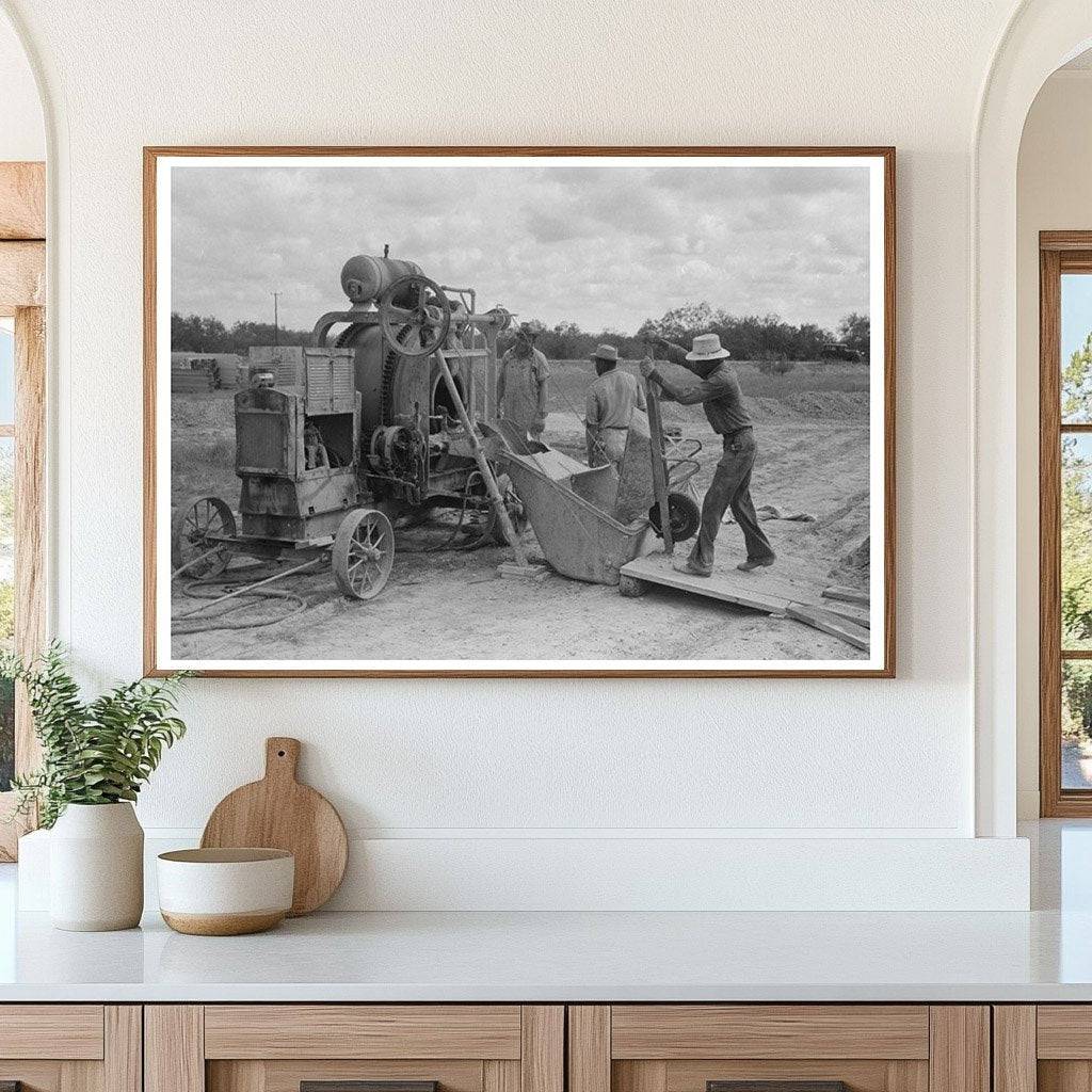 Concrete Mixer at Migrant Camp Sinton Texas 1939