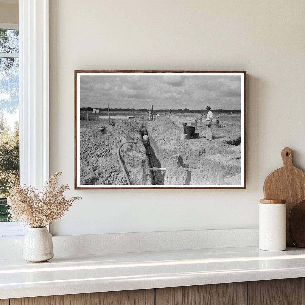 Sewer Pipe Construction at Sinton Texas Migrant Camp 1939