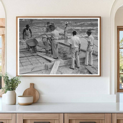 Concrete Floor Smoothing at Sinton Texas Migrant Camp 1939