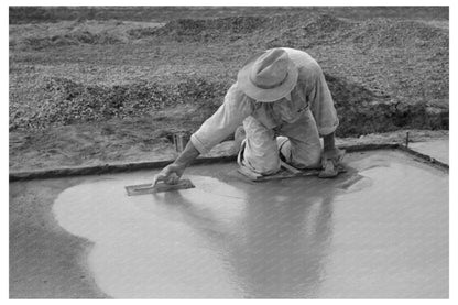 Workers Smoothing Concrete Floor in Sinton Texas 1939