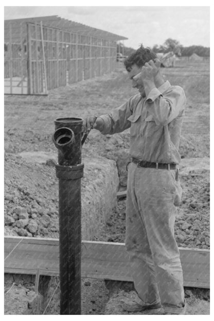 Sewer Pipe Installation at Migrant Camp Sinton Texas 1939