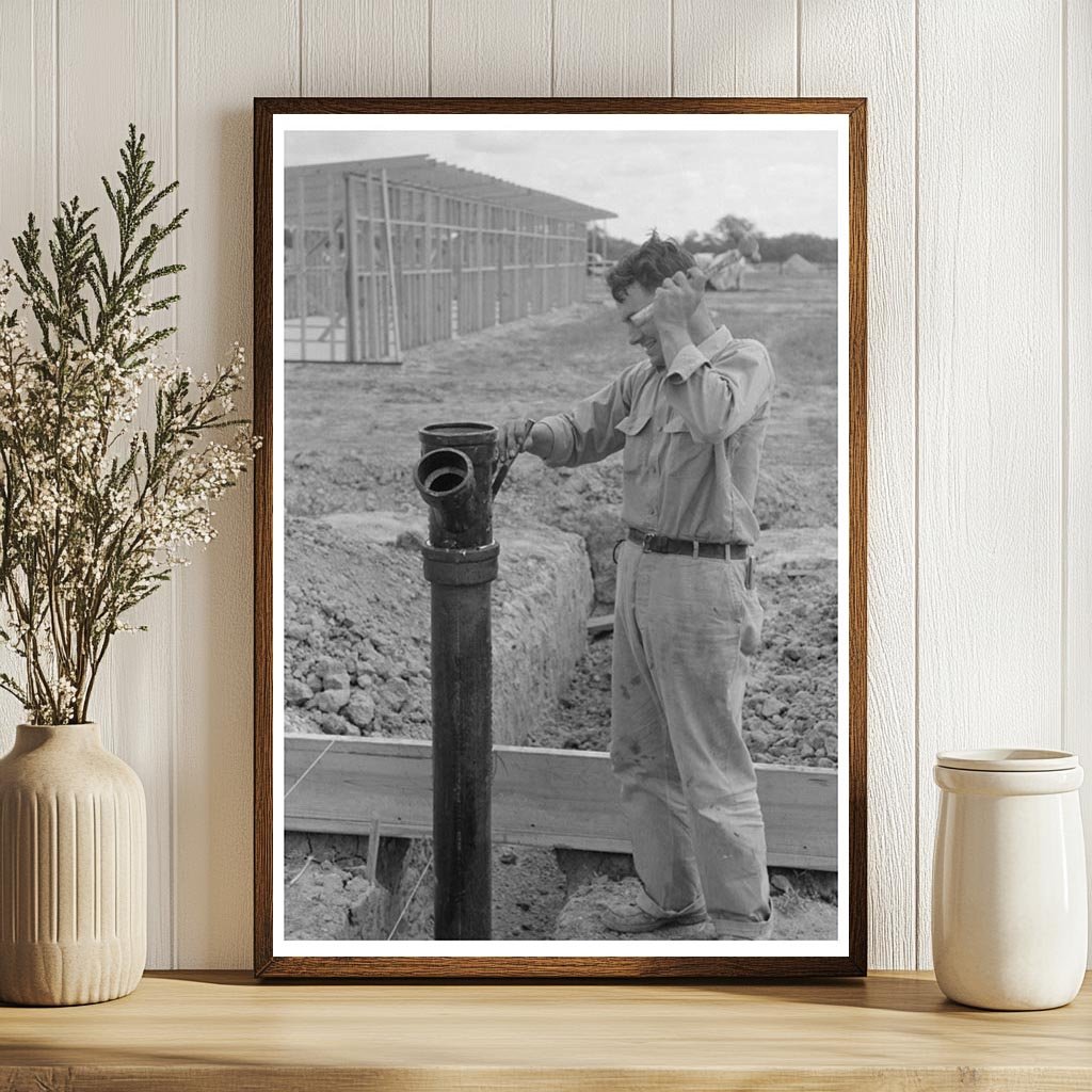 Sewer Pipe Installation at Migrant Camp Sinton Texas 1939