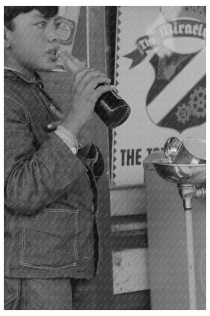 Mexican Migrant at Neches Texas Filling Station 1939