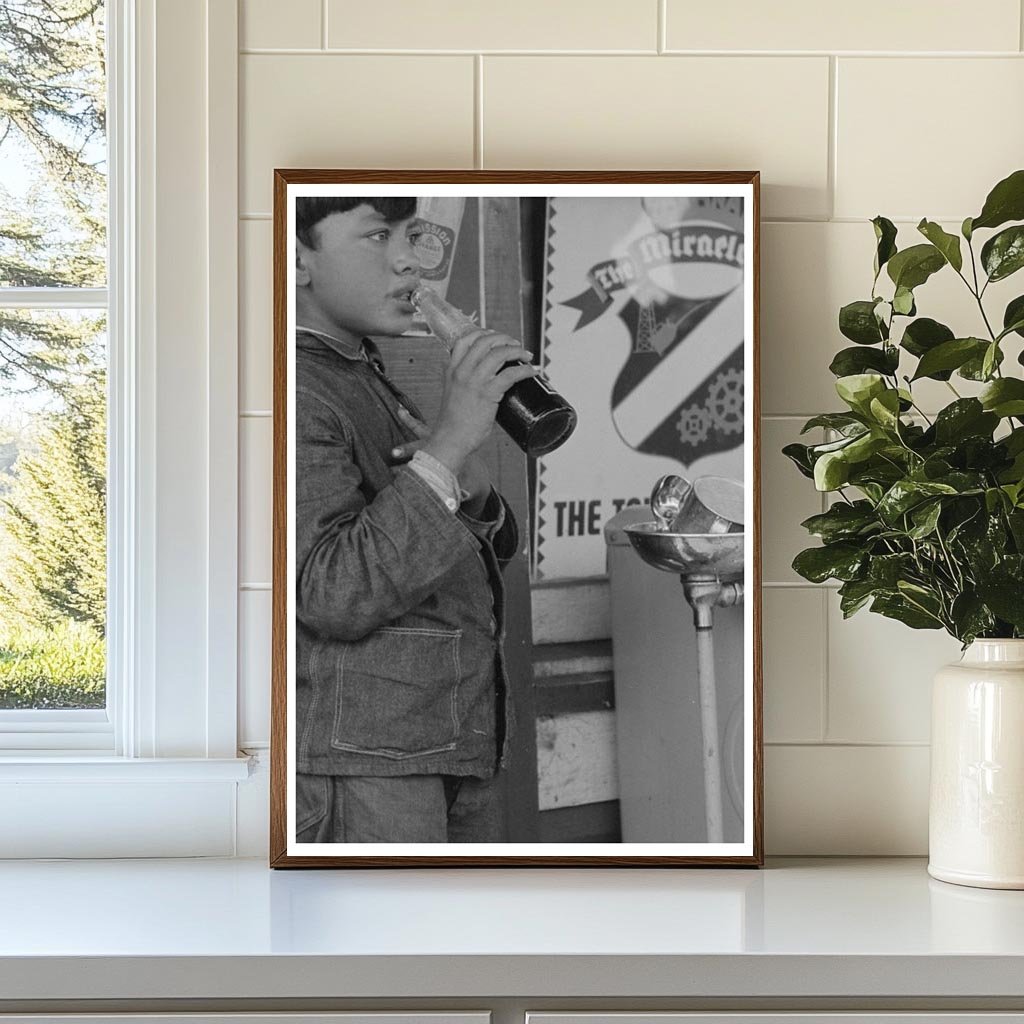 Mexican Migrant at Neches Texas Filling Station 1939