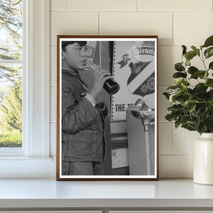 Mexican Migrant at Neches Texas Filling Station 1939