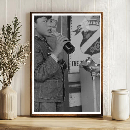 Mexican Migrant at Neches Texas Filling Station 1939