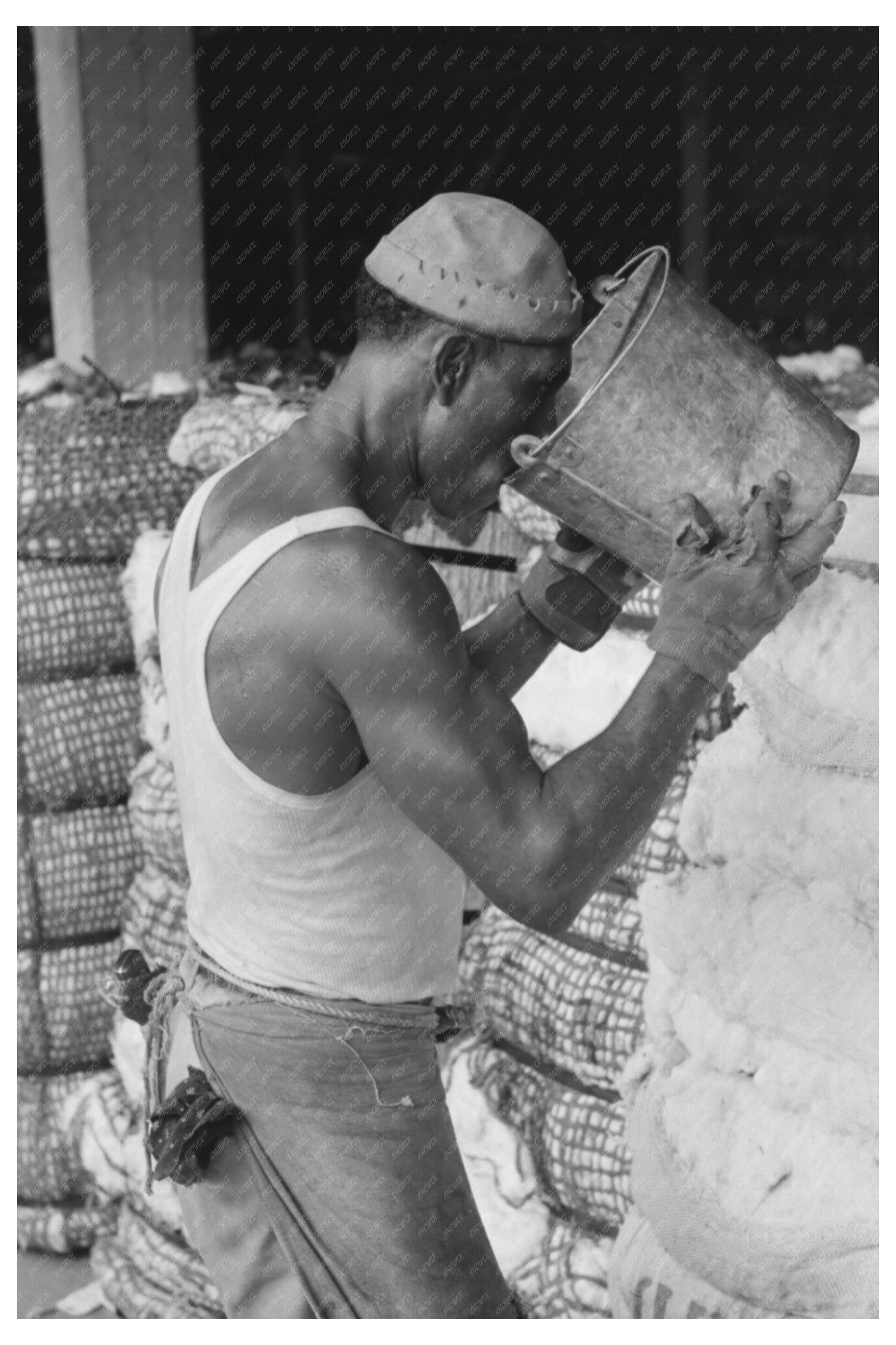 Worker at Cotton Compress Houston Texas October 1939