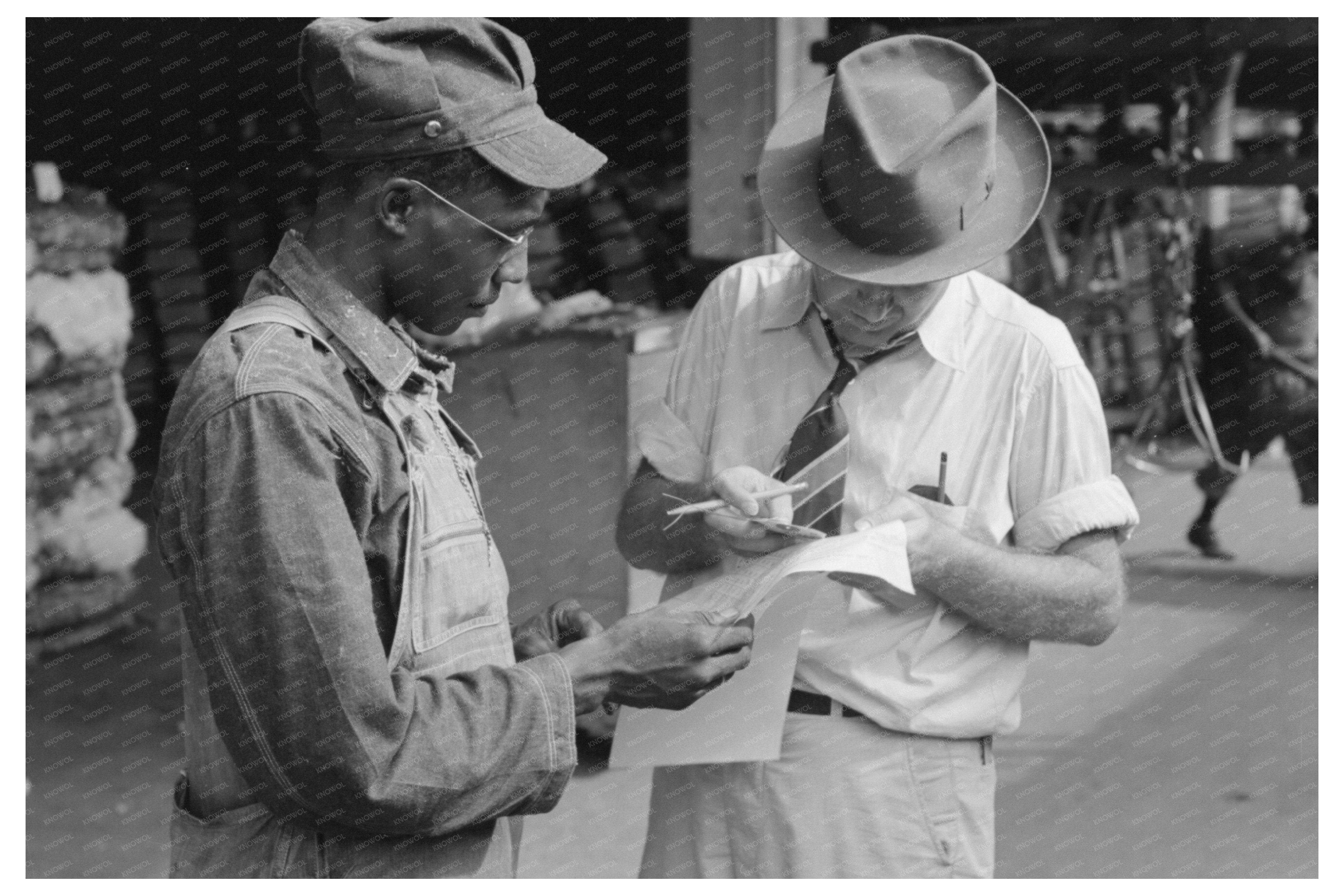 Truck Driver and Weighing Checker at Cotton Compress 1939