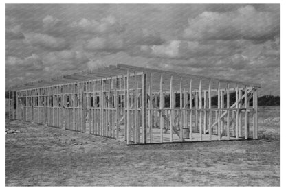 Migrant Camp Framework Erected in Sinton Texas 1939