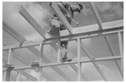 Carpenter Building Migrant Camp Framework Sinton Texas 1939