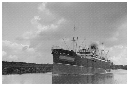 Freighter Departing Port of Houston Texas October 1939