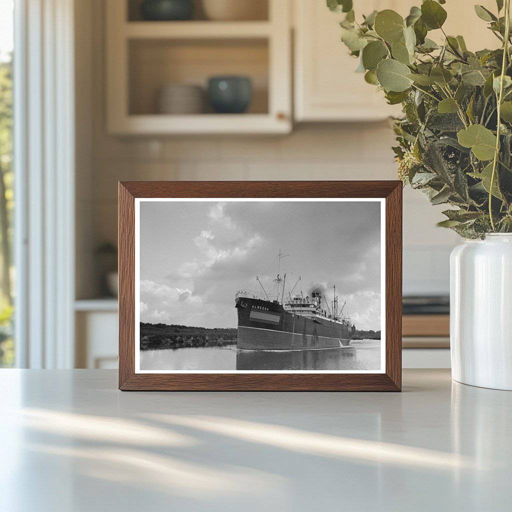 Freighter Departing Port of Houston Texas October 1939