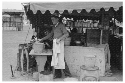 Dishwasher at Hamburger Stand Gonzales Texas 1939