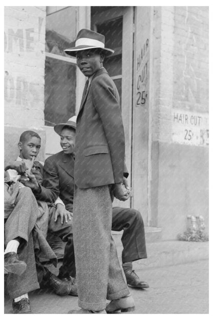 Boys on a Street Bench in Waco Texas 1939