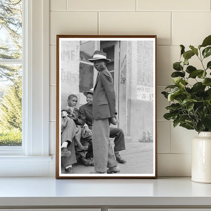 Boys on a Street Bench in Waco Texas 1939