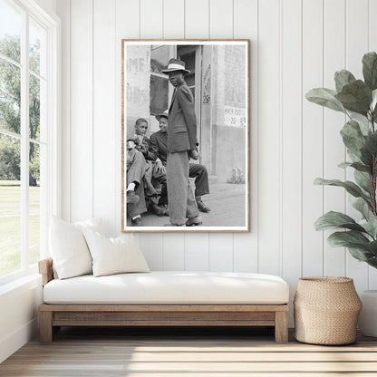 Boys on a Street Bench in Waco Texas 1939