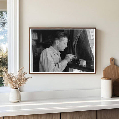 Watch Repairman in Waco Texas November 1939 Vintage Photo