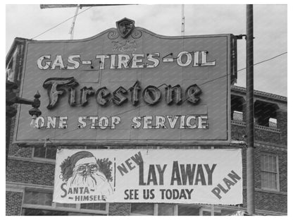 Waco Texas Service Station Sign November 1939 Vintage Image