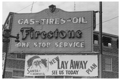 Waco Texas Service Station Sign November 1939 Photo